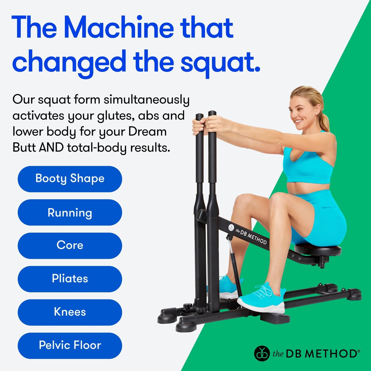 The DB Method Squat Machine, Workout Equipment for Home Gym, Exercise Leg and Glutes, Low Impact Lower Body Fitness Workouts, Training for Total-Body, Easy Setup, Foldable for Storage