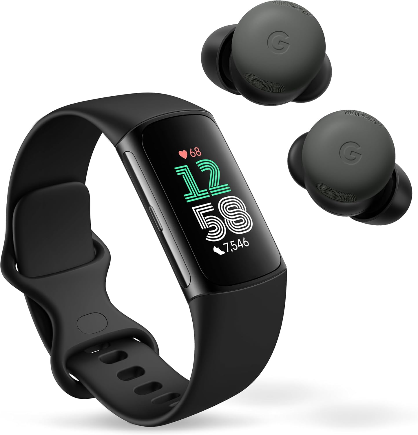 Fitbit Charge 6 with Heart Rate, GPS, 6-Month Premium, Google Apps + Pixel Buds Pro 2 Earbuds with Active Noise Cancellation and Tensor Chip