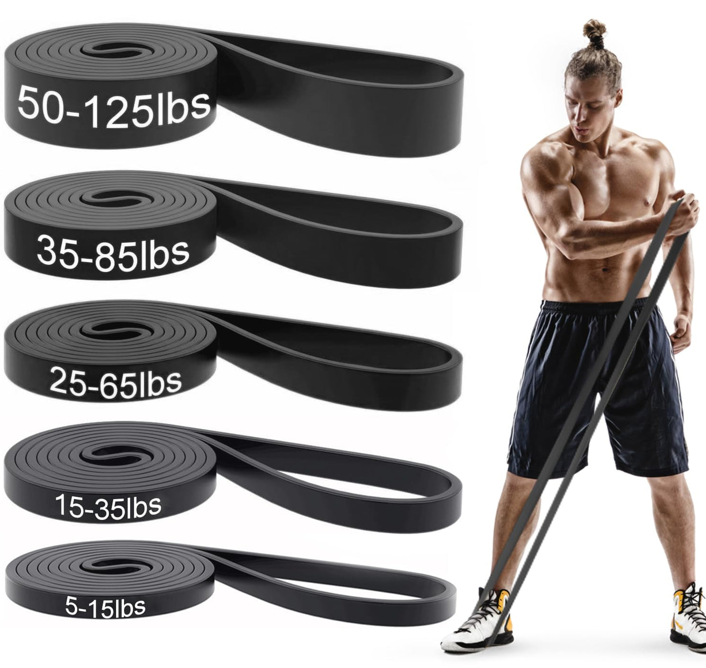 Pull Up Bands, Resistance Bands, Pull Up Assistance Bands Set for Men & Women, Exercise Workout Bands for Working Out, Body Stretching, Physical Therapy, Muscle Training