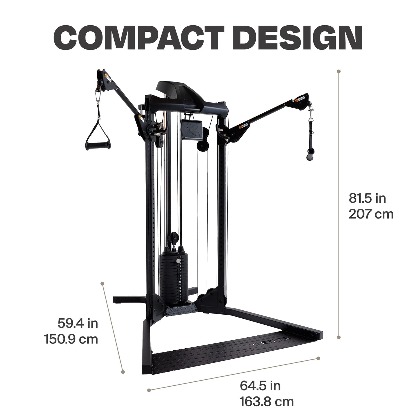 Centr Home Gym Functional Trainer - Multifunctional Cable Machine Home Gym System - Workout Weight Machine for Strength Training - Full Body Compact Exercise & Fitness Equipment Set