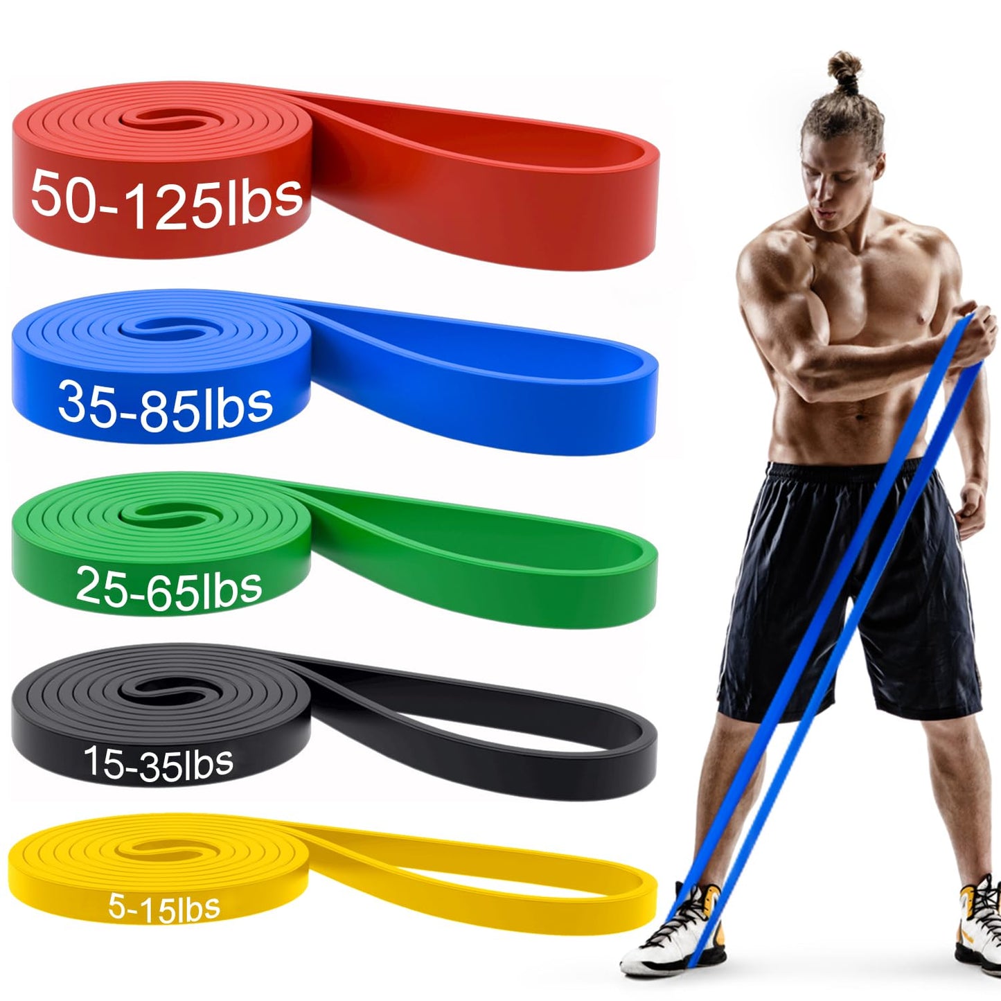 Pull Up Bands, Resistance Bands, Pull Up Assistance Bands Set for Men & Women, Exercise Workout Bands for Working Out, Body Stretching, Physical Therapy, Muscle Training