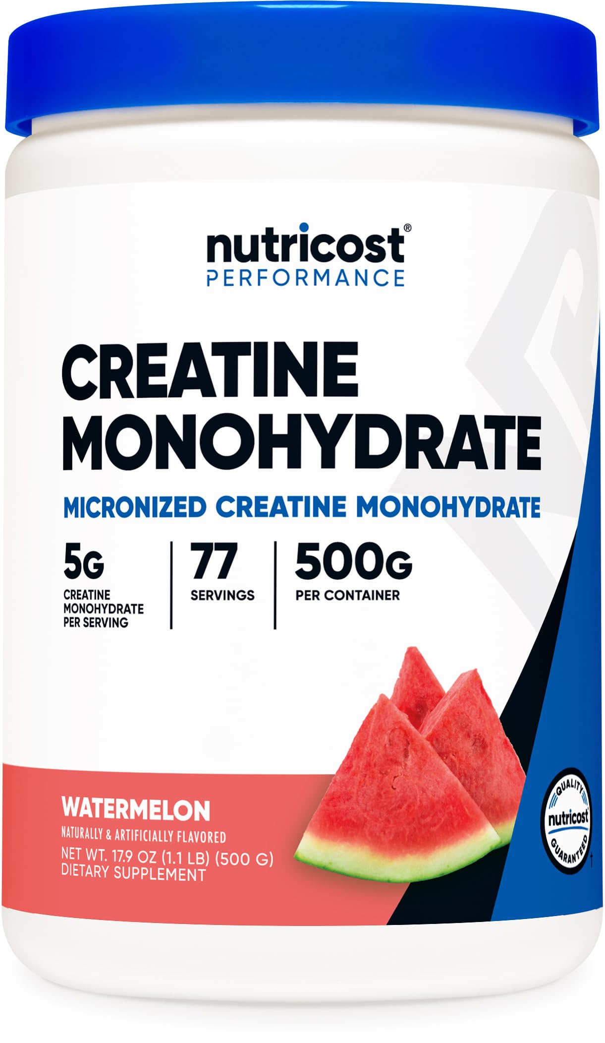 Nutricost Creatine Monohydrate Micronized Powder 500G, 5000mg Per Serv (5g) - 100 Servings, 17.9 Oz