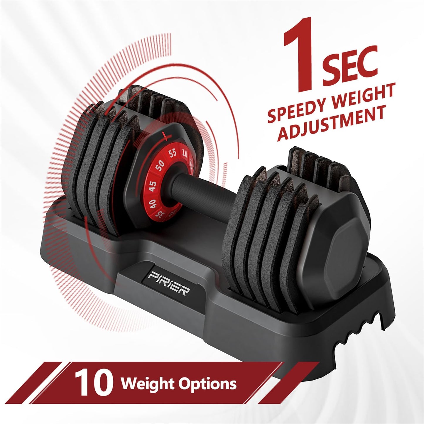 Adjustable Dumbbell 55LB Single Dumbbell Weight, 10-in-1 Weight Dumbbell with Anti-Slip Metal Handle for Comprehensive Full Body Strength Training