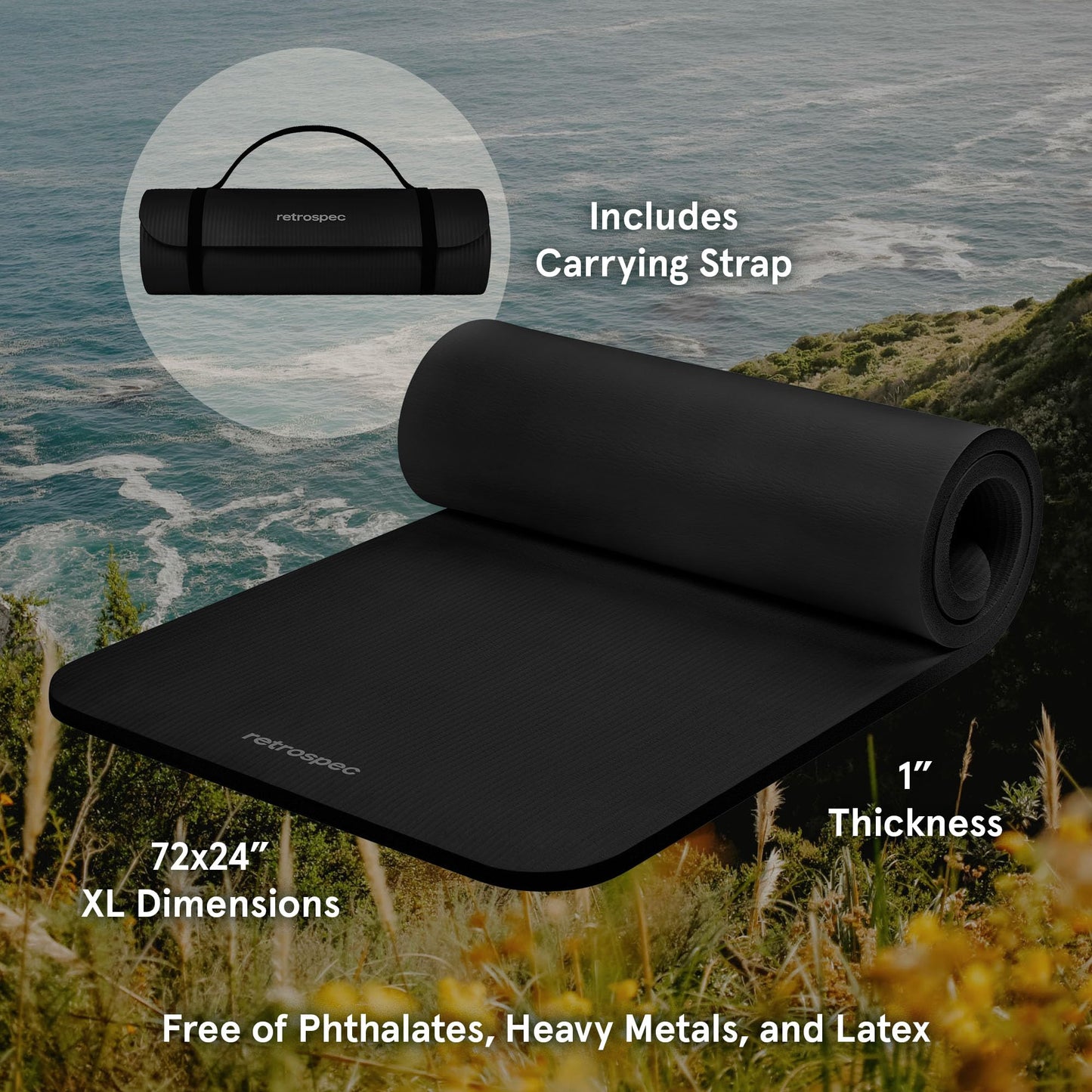 Retrospec Solana 1 inch Yoga Mat