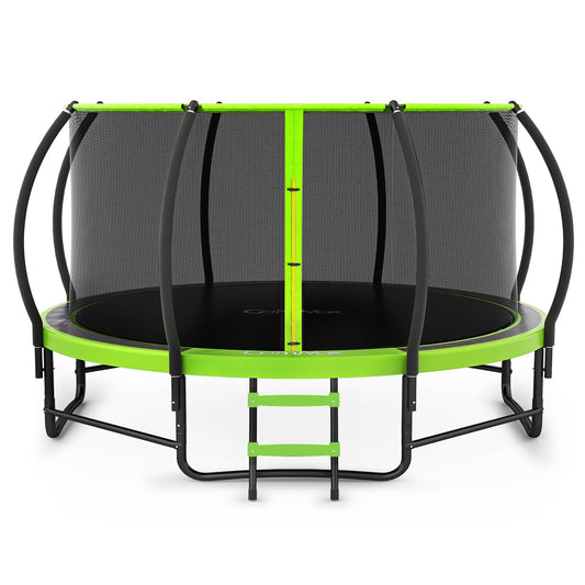 CalmMax 10FT 12FT 14FT 16FT Trampoline with Enclosure Recreational Trampolines with Ladder - ASTM Approval- Outdoor Trampoline for Kid Adults