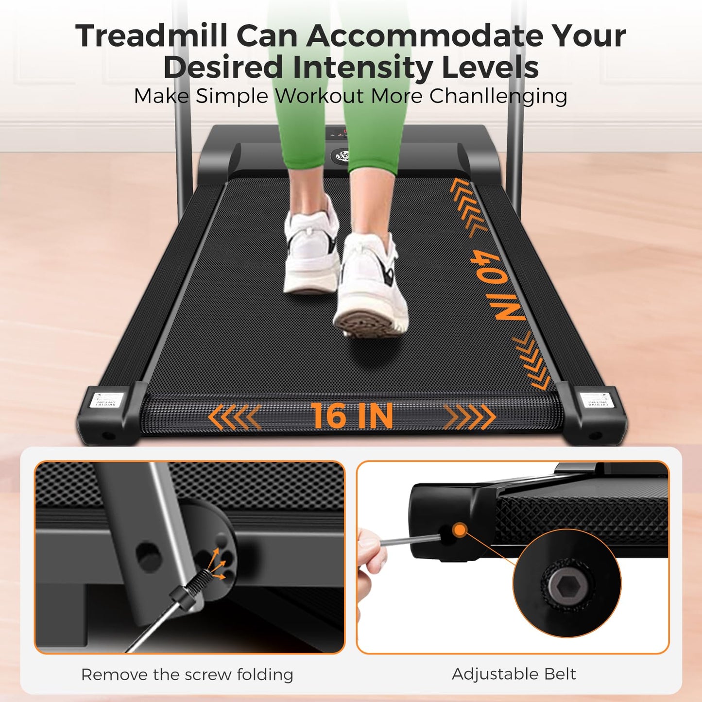 Walking Pad with Handle Bar, Portable Treadmill with Handle, 2.5HP Walking pad Treadmill, 3 in 1 Under Desk Treadmill for Home, Folding Treadmill Samll Spaces, LED Display,Remote Control