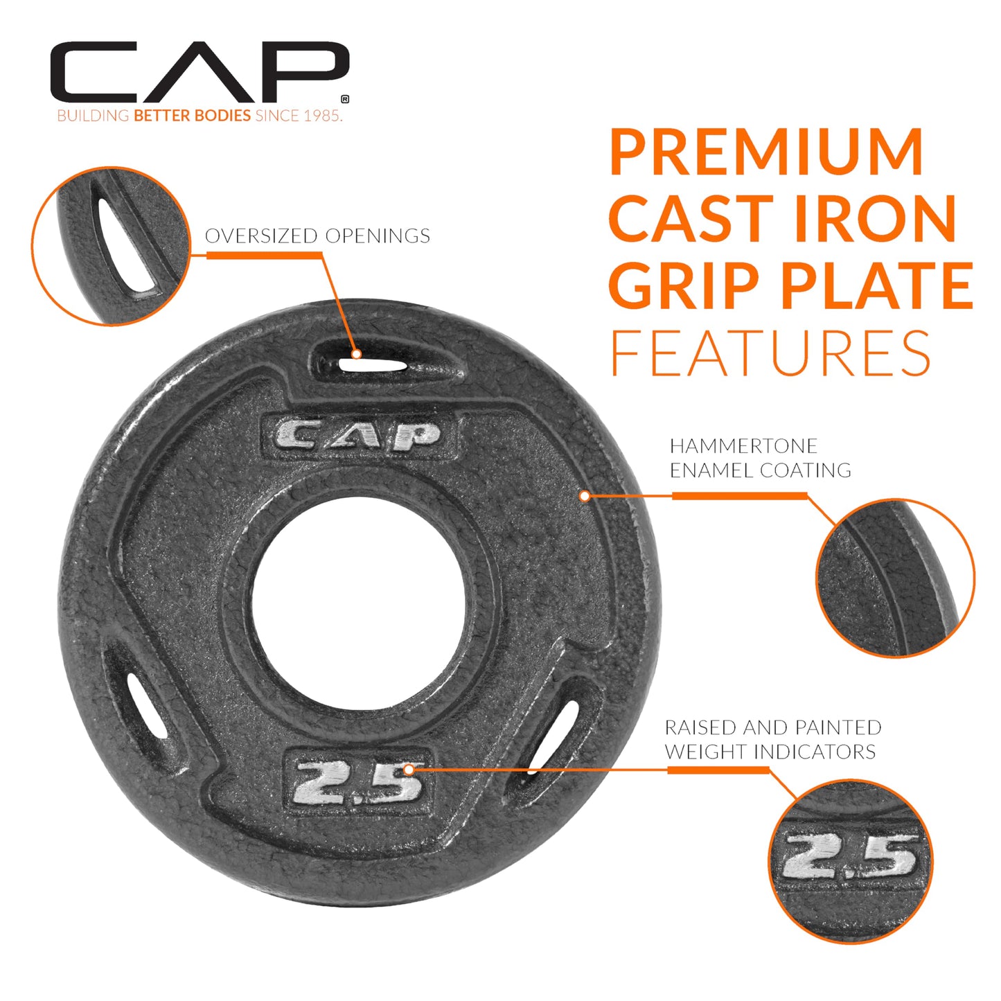 CAP Barbell 2-Inch Olympic Grip Weight Plate | Multiple Options