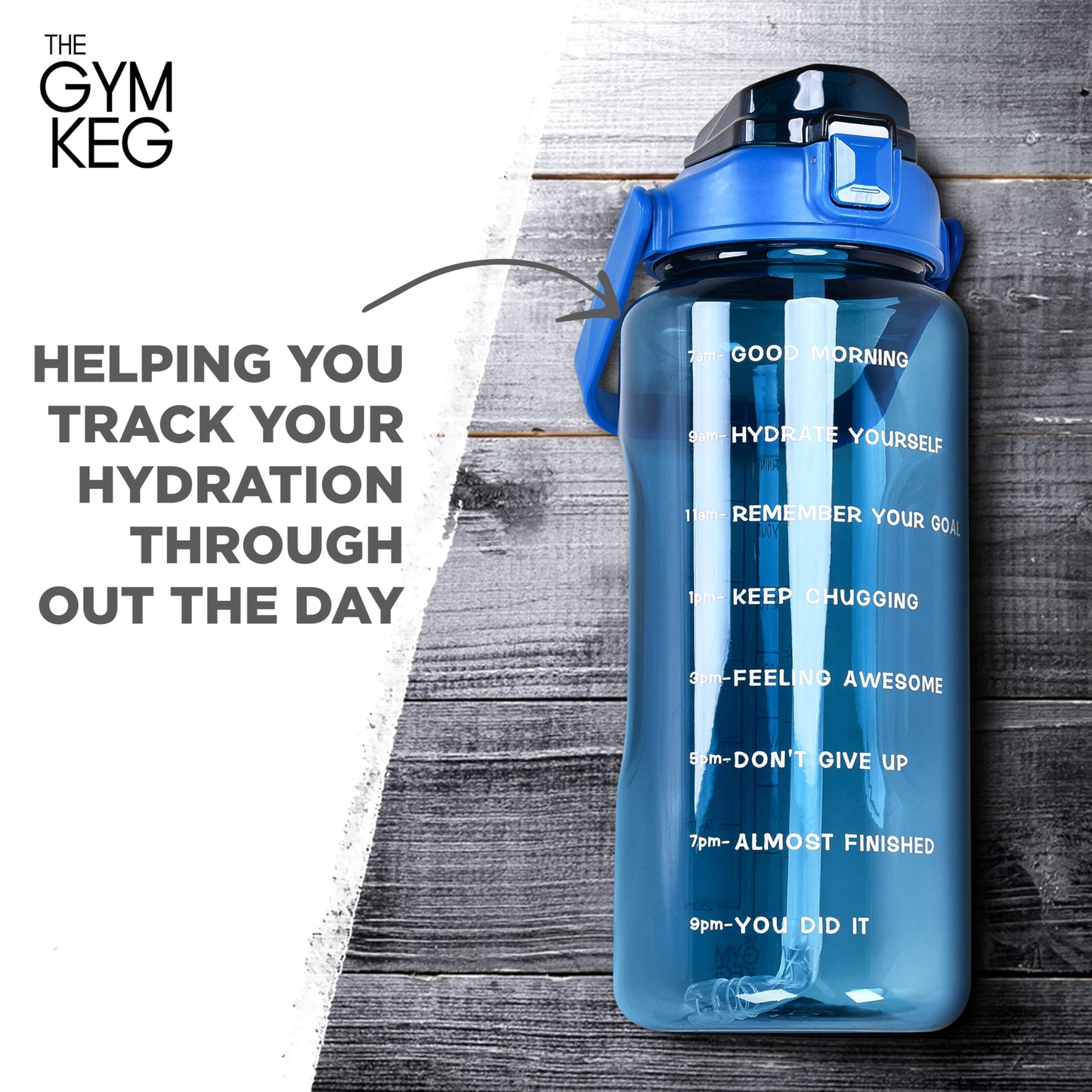 THE GYM KEG Water Bottle with Carrying Strap - 74 oz Bottle Jug with Sleeve & Phone Holder - BPA-free - Food-Grade - Sweat & Leak Proof - Reusable Water Jug for Workouts, Jogging, Travel, Gym - Black