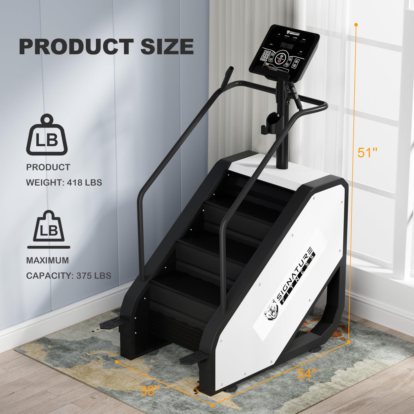 Signature Fitness Continuous Climber Commercial Grade Stair Stepping Machine for Cardio and Lower Body Workouts