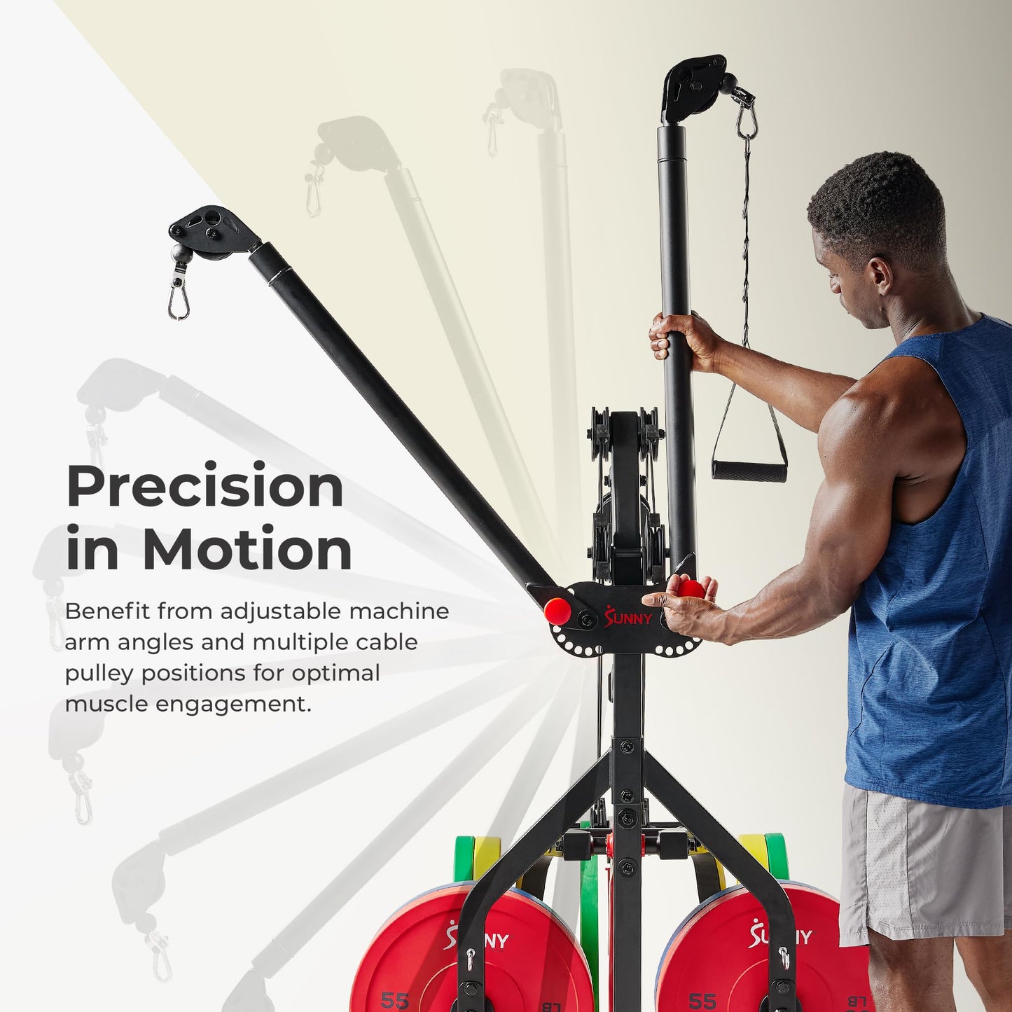 Sunny Health & Fitness Multifunctional Strength Training Home Gym – Complete Workout Equipment with Training Attachments, Optional Squat Stand, Power Rack Cage, Adjustable Incline Bench