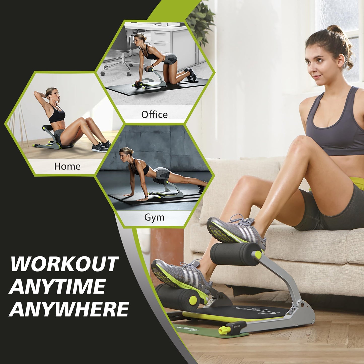 WONDER CORE SMART, Ab Workout Equipment, Sit Up Machine & Exercise Equipment, Ab Crunch Machine for Stomach Workout, Ab Core Trainer Abdominal Machine, Fitness Equipment for Home Gym