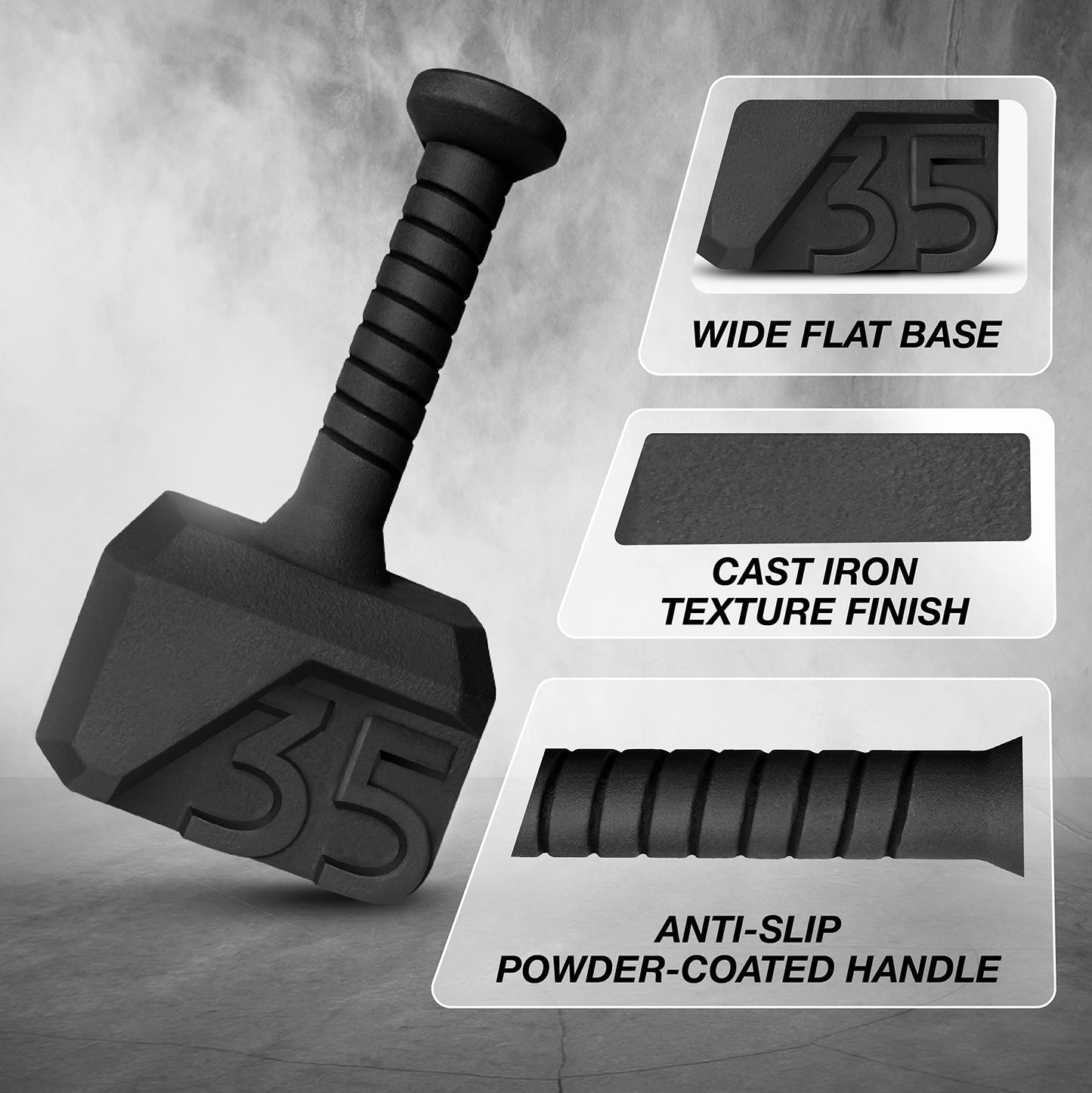 Yes4All Kettlebell Special Shape, Upgraded &Multifunctional for Advanced Training, Solid Cast Iron Powder Coated, Anti Slip Handle Strength Training Equipment