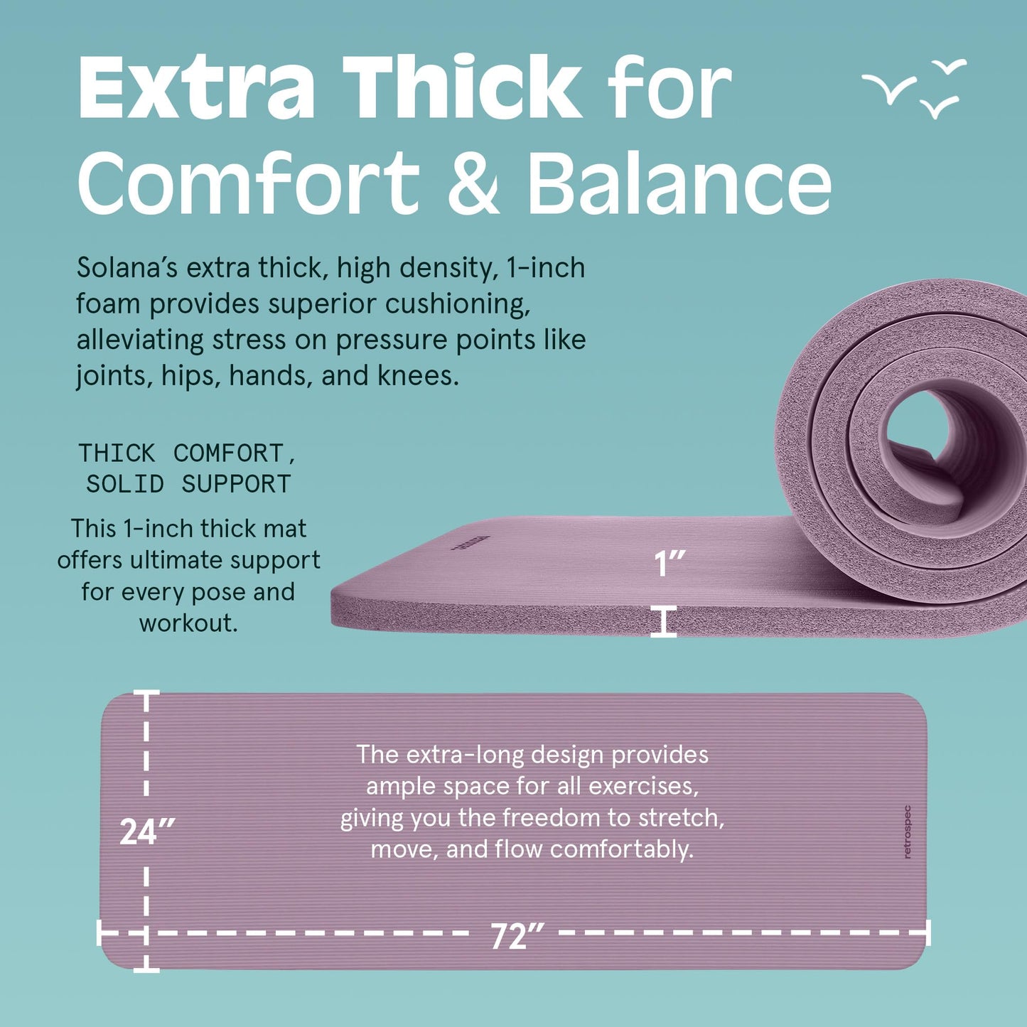 Retrospec Solana 1 inch Yoga Mat