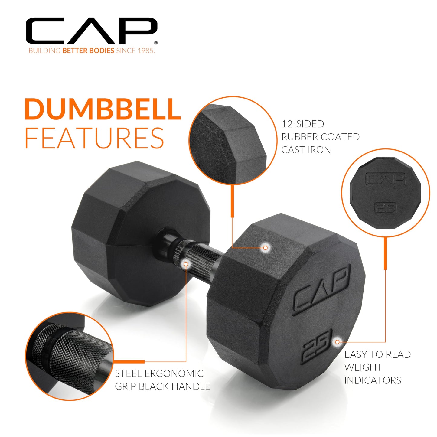 CAP Barbell Dumbbell Set with Rack | Multiple Options in 150lbs and 210lbs