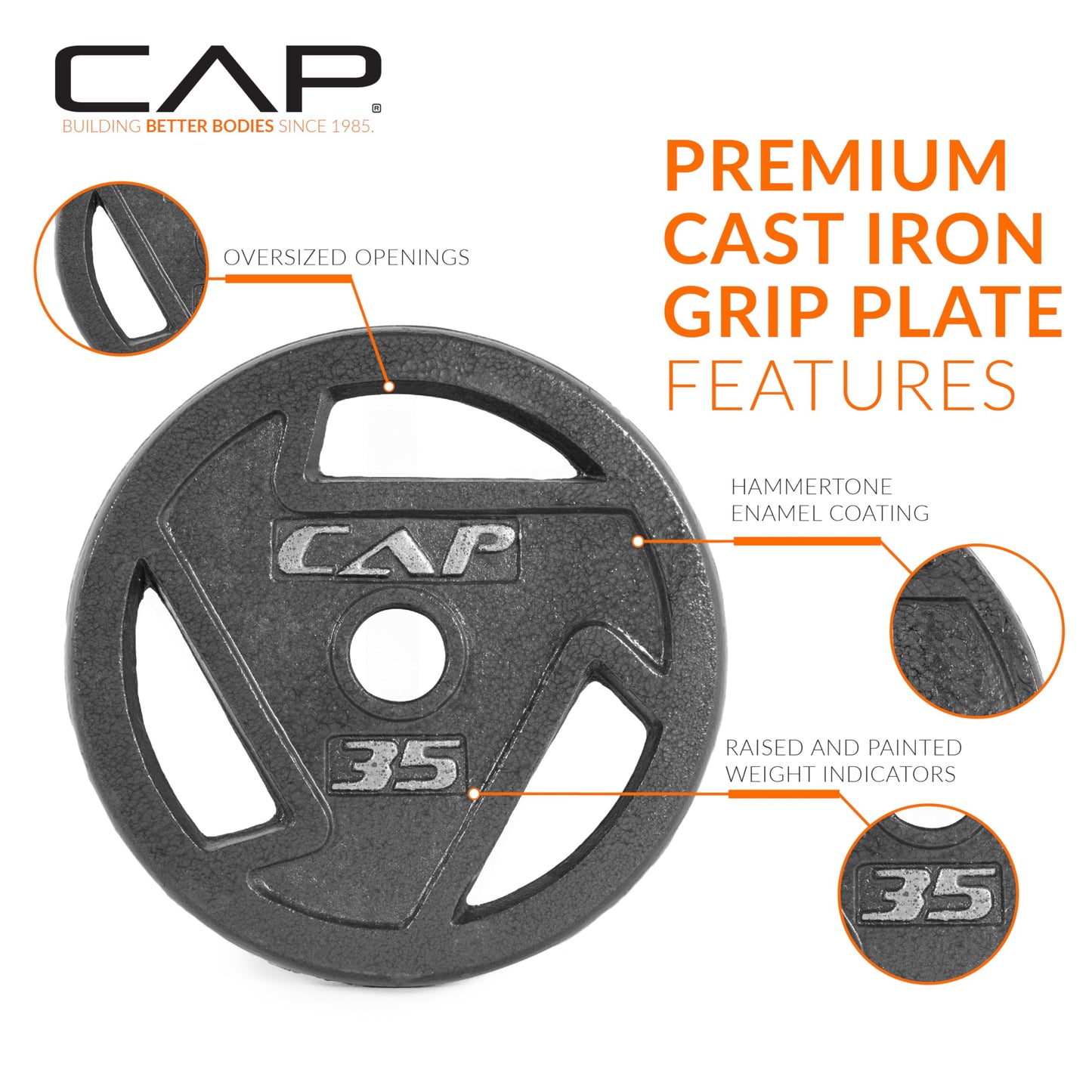 CAP Barbell 2-Inch Olympic Grip Weight Plate | Multiple Options