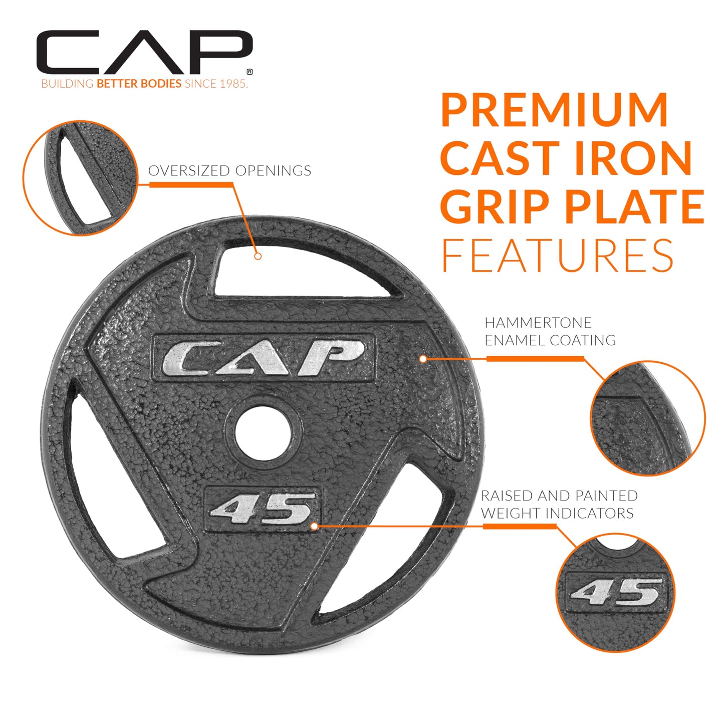 CAP Barbell 2-Inch Olympic Grip Weight Plate | Multiple Options