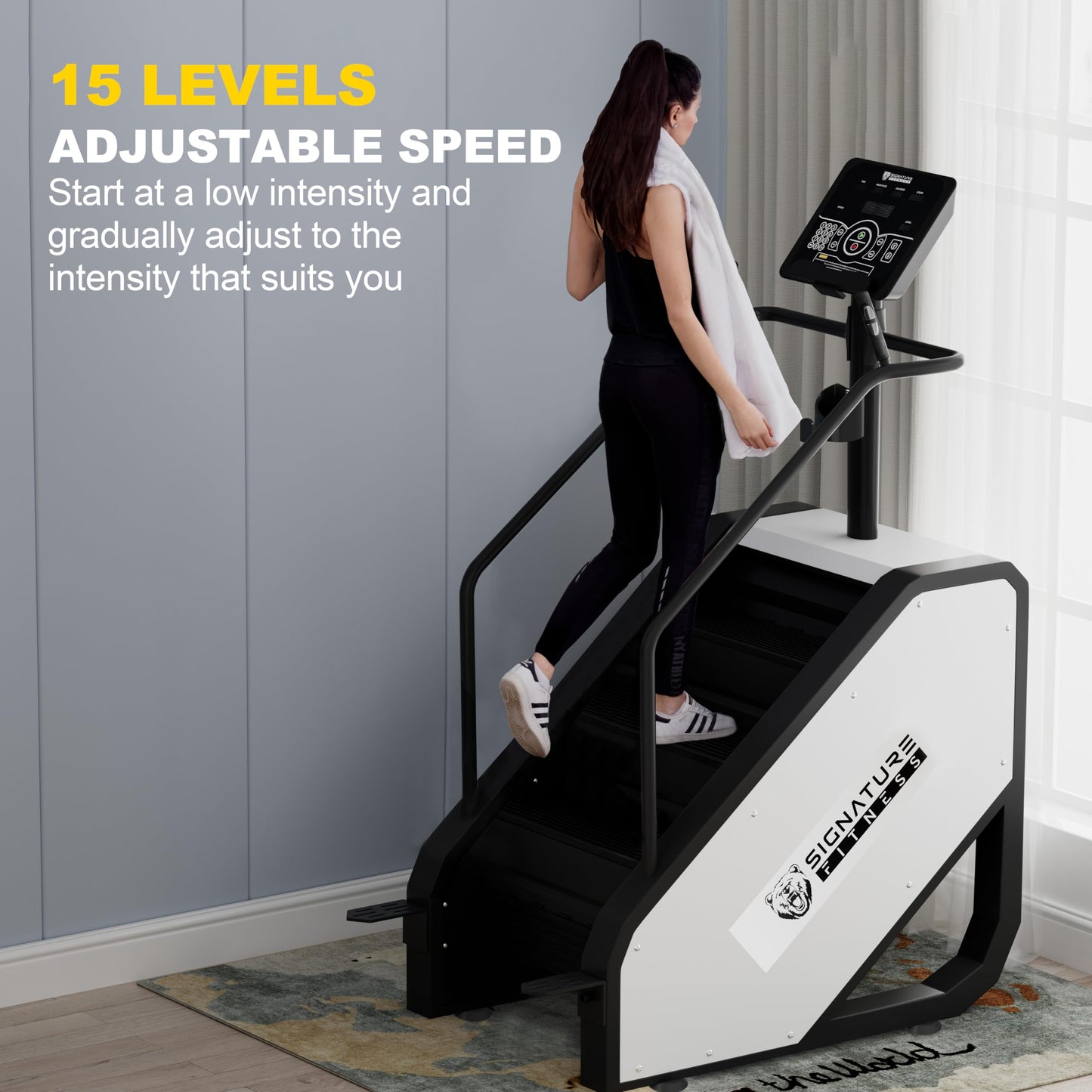 Signature Fitness Continuous Climber Commercial Grade Stair Stepping Machine for Cardio and Lower Body Workouts