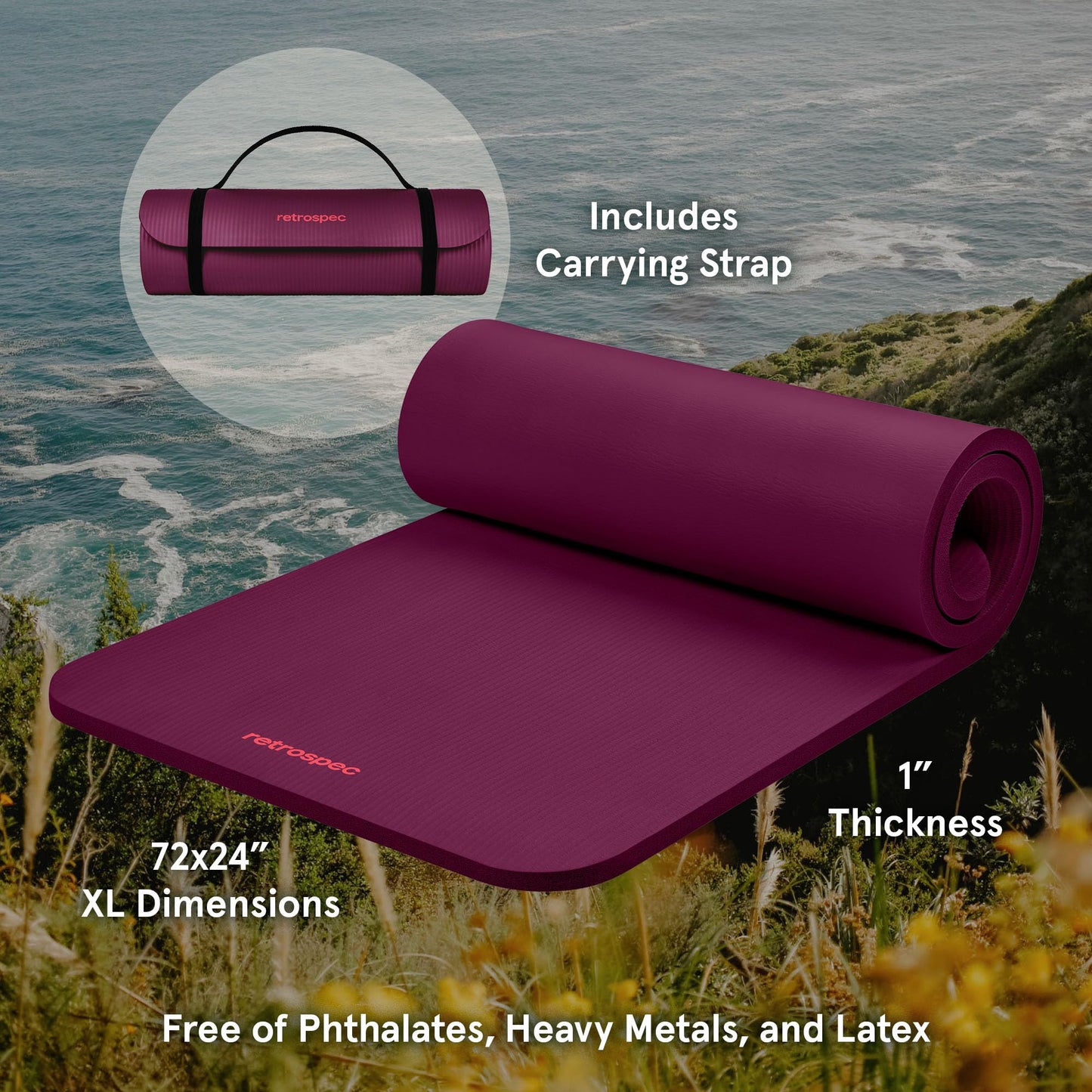 Retrospec Solana 1 inch Yoga Mat