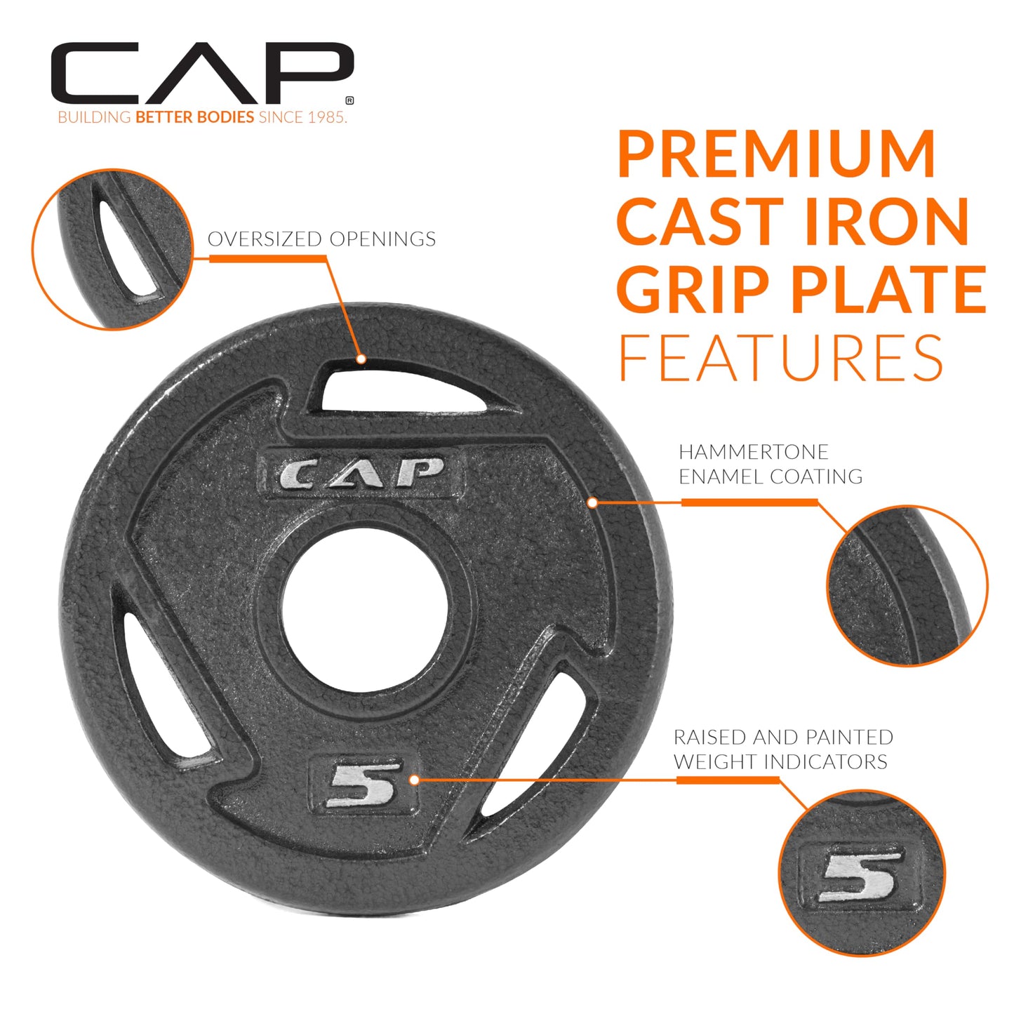 CAP Barbell 2-Inch Olympic Grip Weight Plate | Multiple Options