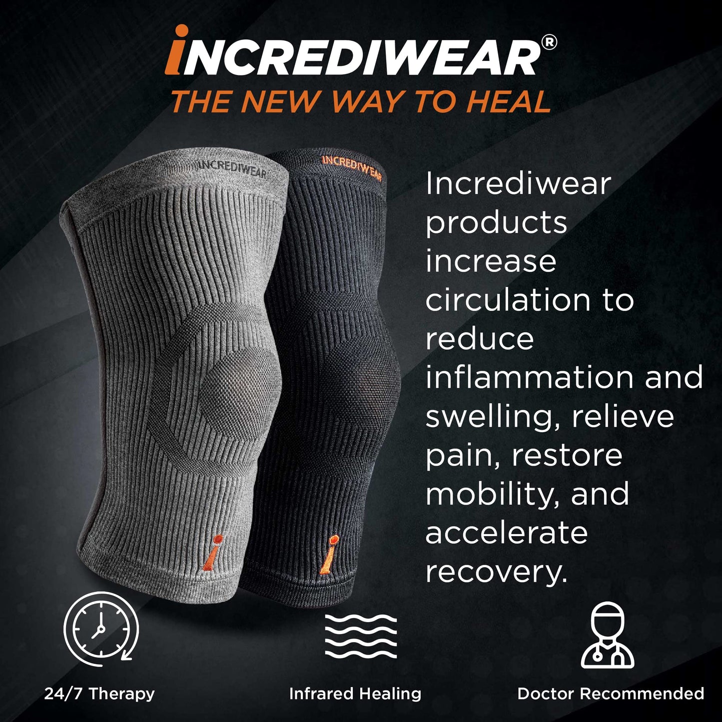 Incrediwear Knee Sleeve – Knee Braces for Knee Pain, Joint Pain Relief, Swelling, Inflammation Relief, and Circulation, Knee Support for Women and Men