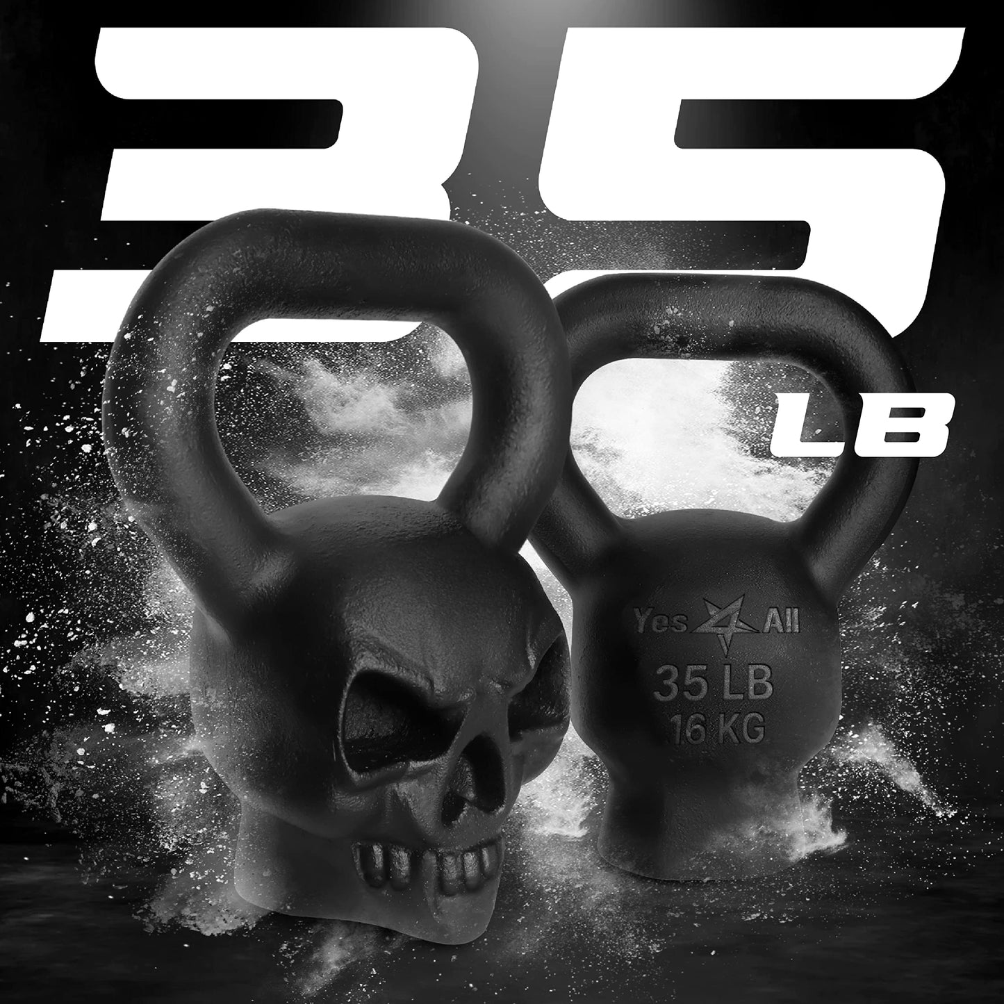 Yes4All Kettlebell Special Shape, Upgraded &Multifunctional for Advanced Training, Solid Cast Iron Powder Coated, Anti Slip Handle Strength Training Equipment